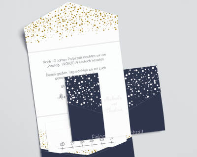 Sternenhimmel | Einladung Pocketfold bedruckt