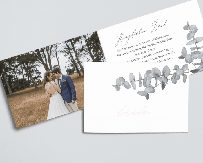 Featured image of post Dankeskarten Hochzeit Eukalyptus Was ist beim hochladen von fotos zu beachten