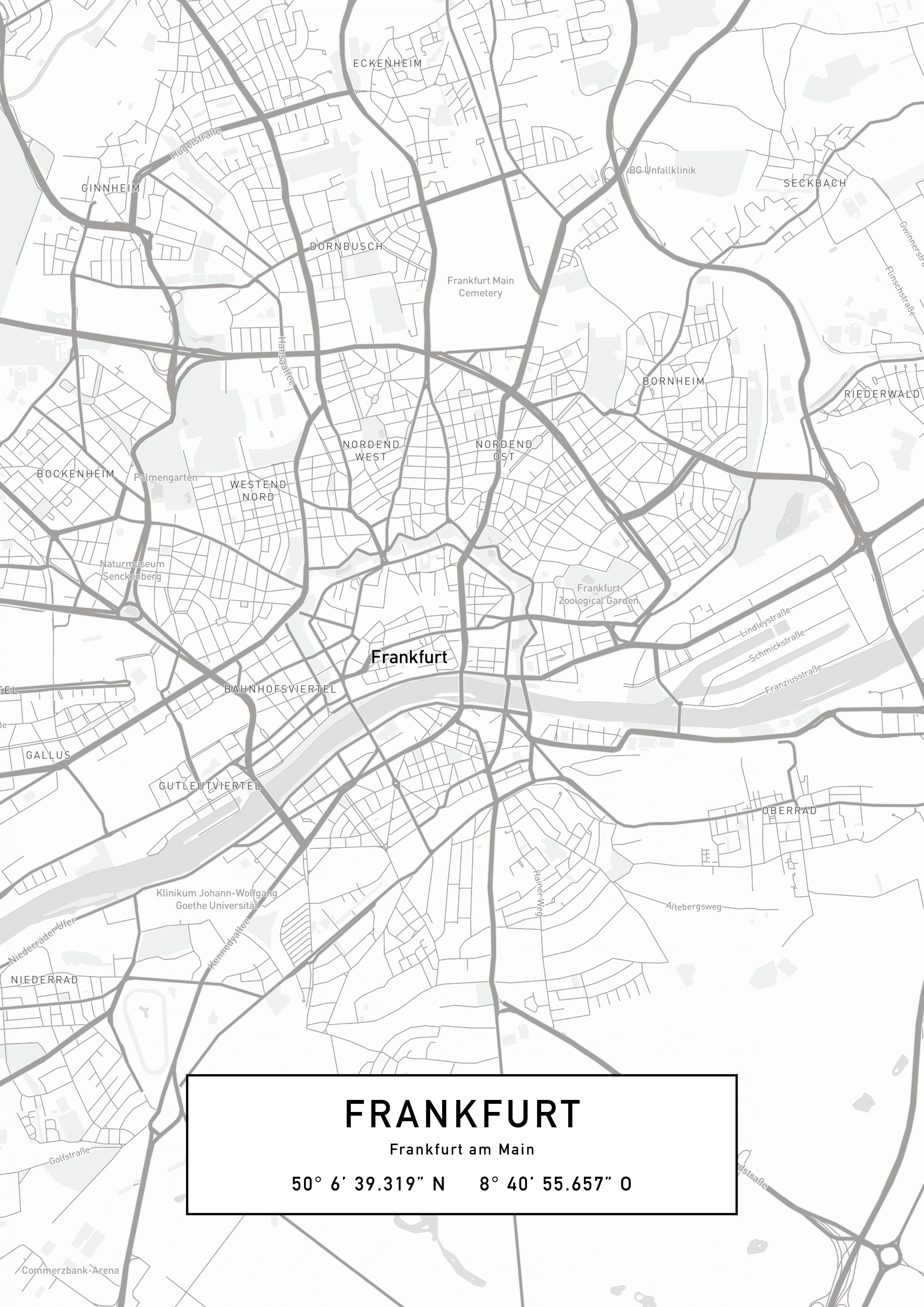 21 - Frankfurt aus Karten 30cm Stadtpläne Wandbilder & x & Poster